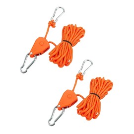 FUGLUS Pack of 2 Pulley with Rope Tensioner Guy Rope, Rope Ratchet with 4 m Rope, Pulley with Tent Tensioner, Guy Ropes with Rope Brake, Applies to Camping, Sun Sail, Tent