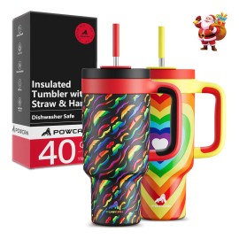 Powcan Vaso Térmico Con Pajita 2 En 1 Con Calor/frí 40oz
