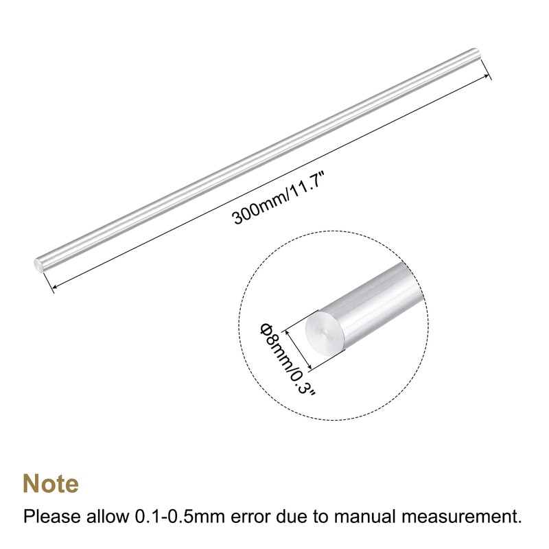 MECCANIXITY Round Solid Aluminum Rod 3mm Diameter 300mm Length Lathe
