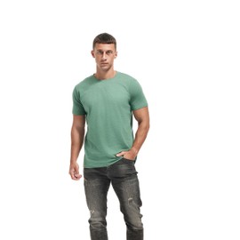 VEIISAR Crew Neck Tees Premium Men's T-Shirts - Soft and Fit Mens T-Shirt - Casual Stylish Tee for Men Green L