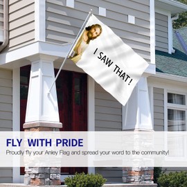 Lawn & Patio Anley Fly Breeze 3x5 Foot I Saw That Jesus Christ Flag - Canvas Header and Double Stitched - Novelty College Funny Dorm Flags Polyester with Brass Grommets 3 X 5 Ft