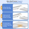 Wire Shelf Corner Support Bracket for ClosetMaid, Ventilated Wire Shelving