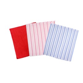 Kuru & Hot Traditional Rayon Akasuri, Made in Japan (Manufactured in Gunma Prefecture), Bag Type (3 Pack (Pink, Blue & Red) Bag 3BPR