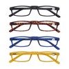 MODFANS Reading Glasses +1.5-4 Pairs Fashion Readers Narrow Frame Spring