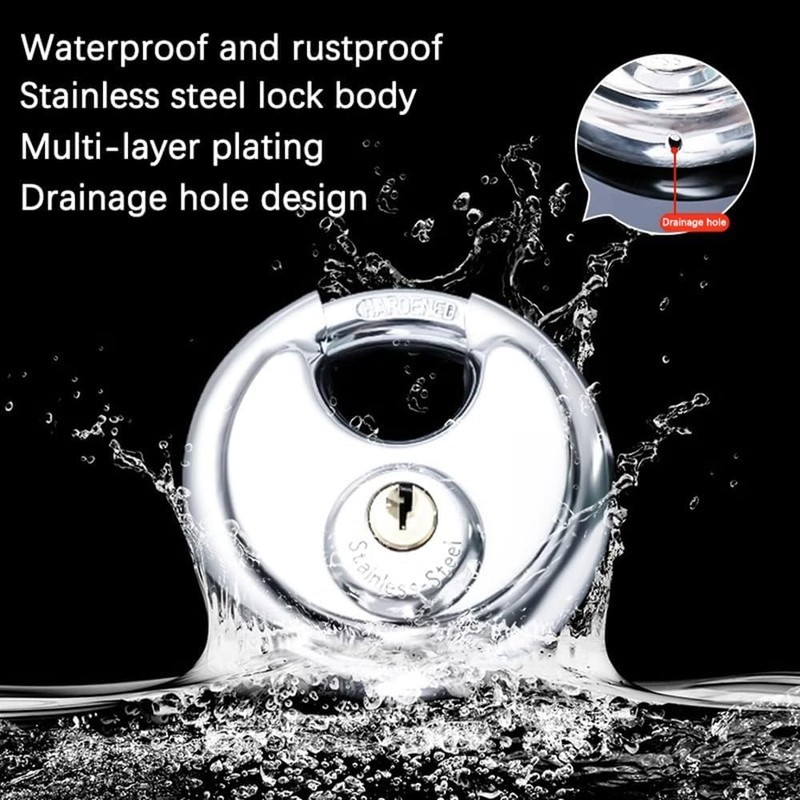 ieron Round Padlocks with 2 Keys, 70mm Heavy Duty Waterproof