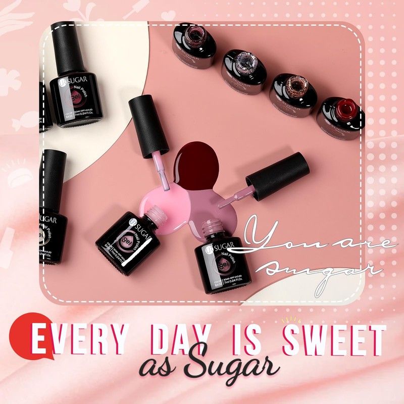 UR SUGAR UV Gel Nagellack Nudefarben Rose, Schellack Nagellack Rose