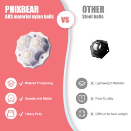 PHIXBEAR Strong Self Adhesive Large Caster Wheels, Appliance 360° Free Rotation Swivel Wheels 8 Pcs, Coffee Maker Furniture Sliders for Hardwood Floors Kitchen Appliances Wheels