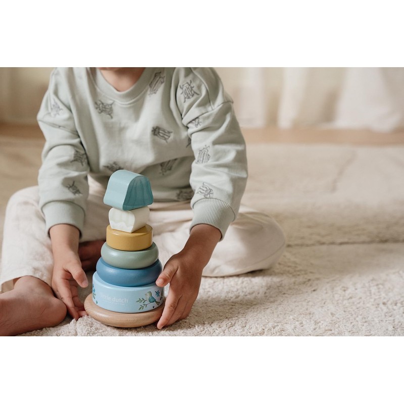 Little Dutch 7242 FSC Wooden Stacking Tower Ring - Forest