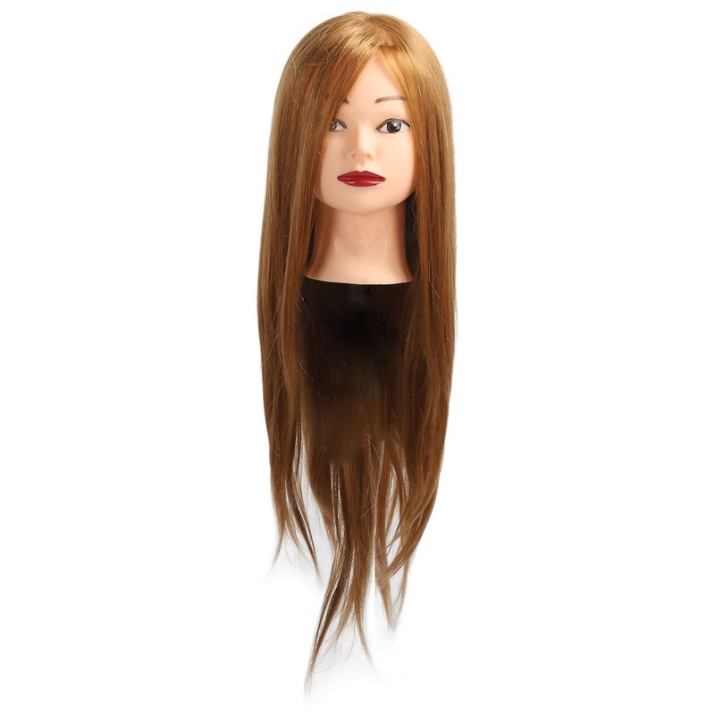 Hairdressing Mannequin Head 85 Percent Real Hair Flexible Multipurpose Hair