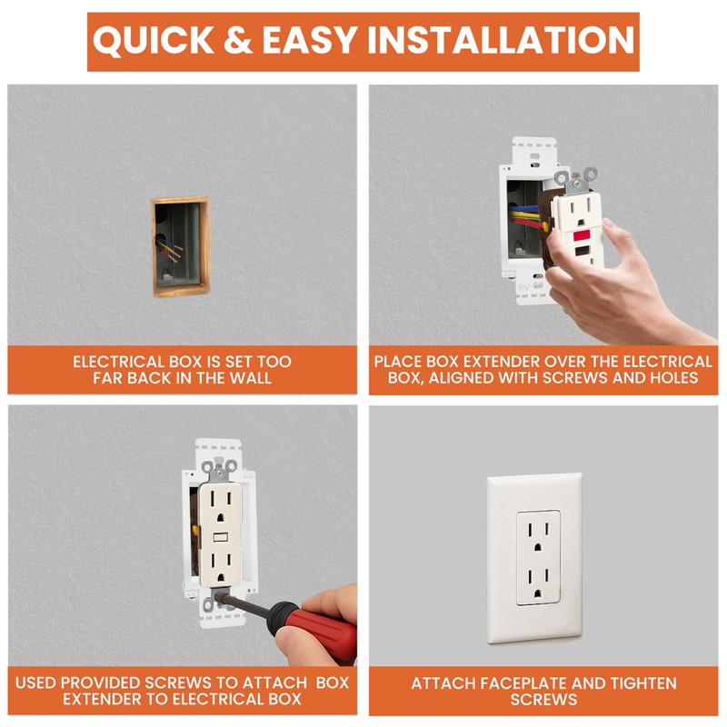 BWP 10 Pack Electrical Outlet Box Extender 1 Gang -