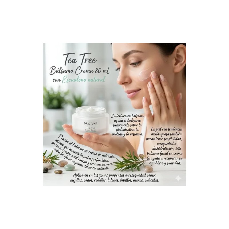 Crema Tea Tree Bálsamo Con Escualeno Natural 80 Ml Farmasi