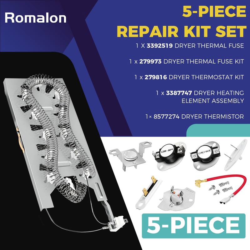 UPGRADE HEATING PLATE WP3387747 W11344457 Dryer Heating Element Kit For