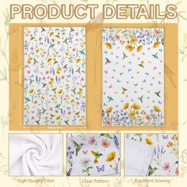 zukmvuh Spring Kitchen Towels Sets, Hummingbird Kitchen Towels, Floral Bird Seasonal Dish Towel Decorations for Home Bathroom, Gifts for Bird Lovers Women, 18x26 Inch Hand Towel Set of 2
