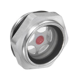 CoCud Air Compressor Oil Sight Glass, | M26x1.5mm Male Thread | Aluminum Hex Head Oil Liquid Level Indicator Glass Window - (Applications: for Gearbox Fittings), 1-Piece