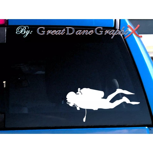 Scuba Diver (Custom Available) -Vinyl Decal Sticker -Color Choice -HIGH