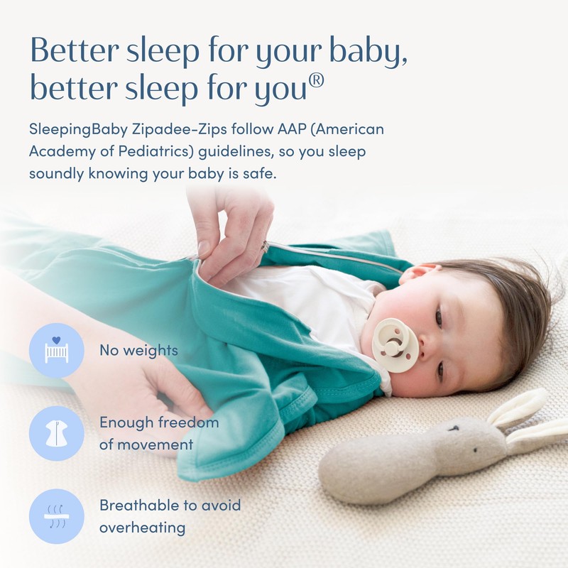 SleepingBaby Zipadee-Zip Transitional Swaddle Sack, 3-6 Month - Roomy Zipper