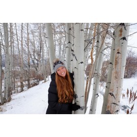 Funky Junque Animal Print Beanie Faux Fur Pom Hat: Leopard - Heather Grey