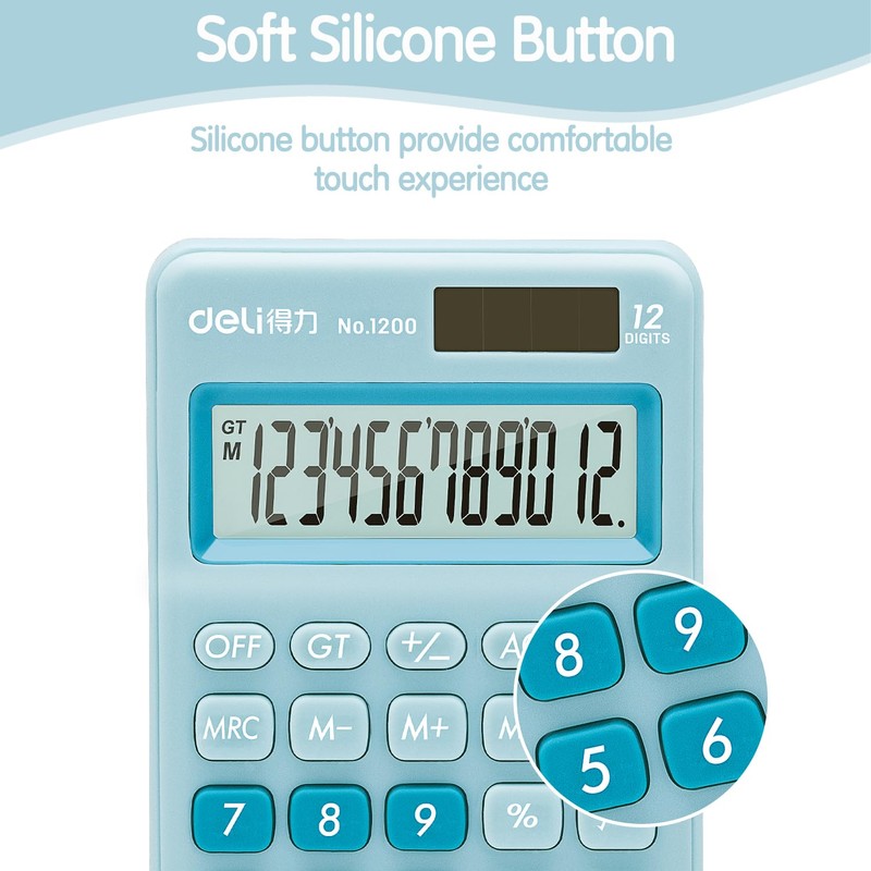 Deli Standard Function Basic Calculator, 12 Digit Desktop Calculator with