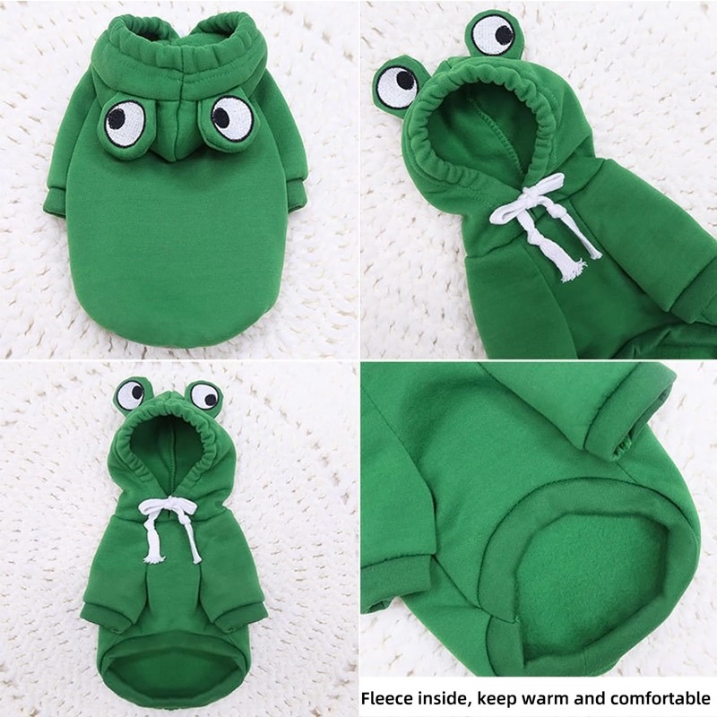 Pet Clothing Dog Transformation Shaped Hoodie (Frog,XL)