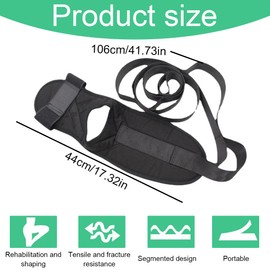 WUSJCOF Yoga Stretch Strap for Plantar Fasciitis, Achilles Tendonitis, Adjustable Stretch Strap with Velcro to Improve Flexibility and Promote Leg Rehabilitation