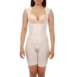 Waist Trainer Corset Sleeveless Full Body Shaper - Lace Shapewear - Beige/3XL