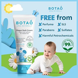 BOTAO Baby's Natural Diaper Cream | Organic Diaper Cream EWG Verified | Naturally Soothes Baby Rashes | Baby zinc Ointment Natural | For Sensitive Ski