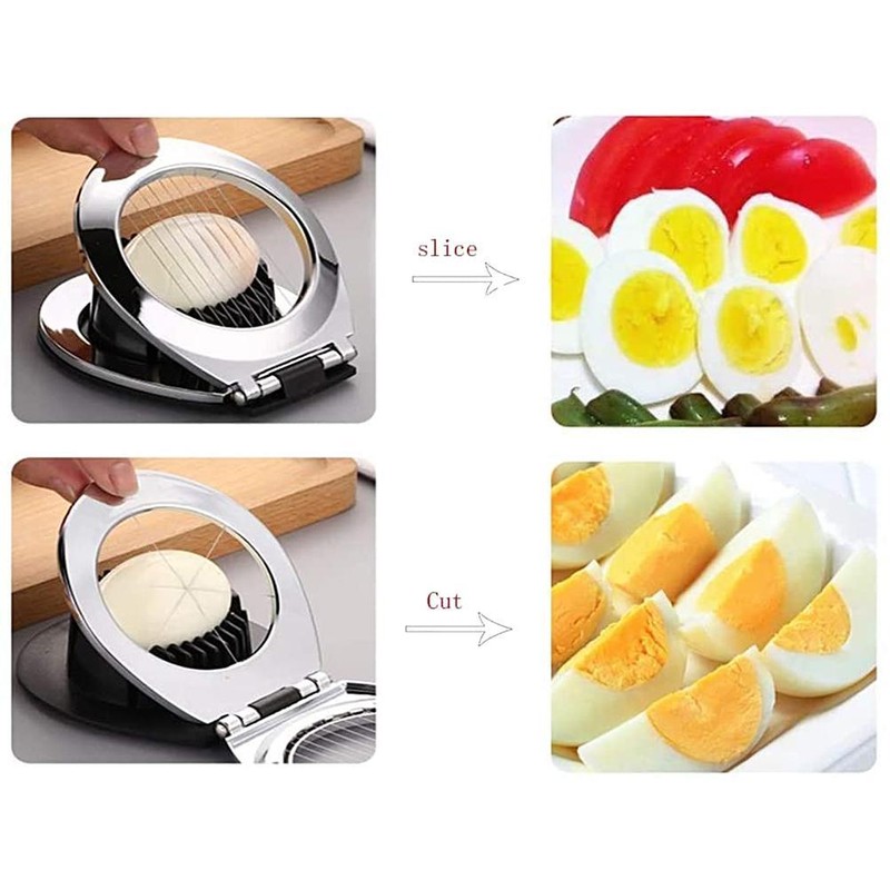 2 in 1 Zinc Alloy Boiled Egg Cutter Grater Household