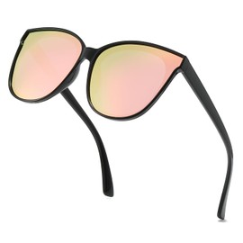 HASFOX Cat Eyes Sunglasses for Women | Polarized UV Protection Shades for Driving | Lightweight Oversized Style | Hard Case