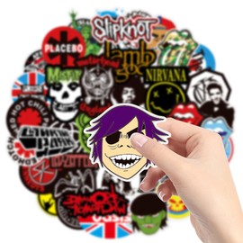 Rock Band Punk Stickers, Classic Rock Sticker Pack, Pack of 100 Punk Music Stickers Adults, Rock and Roll Sticker Waterproof Vinyl for Guitar Skateboard Laptop Suitcase Helmet