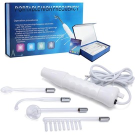 Yofuly High Frequency Stick with 4 Red Neon HF Sticks, Portable High Frequency Face Devices, Anke, Beauty Face Machine, Face Massager for Skin Tightening