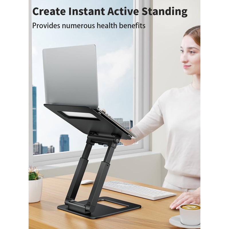 tounee Laptop Stand for Desk Adjustable Height, Telescopic Computer Stand