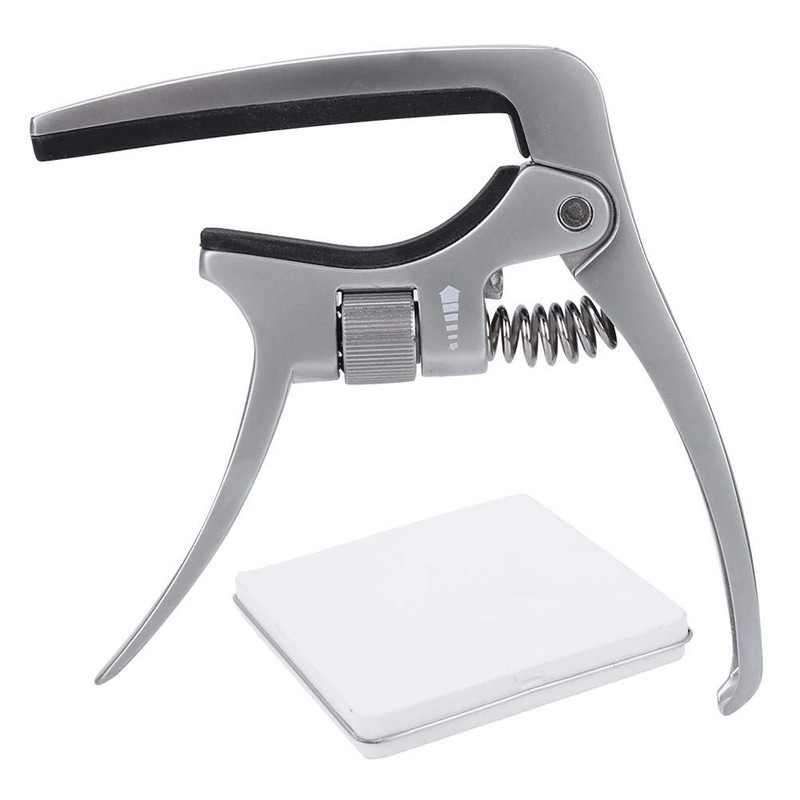 Capotasto Silver Guitar Capo, Adjustable Screw, Metal Capo, Durable, Rust