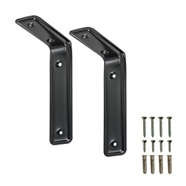VORMANN Shelf Brackets Wall Bracket Wall Bracket Living Room Console 115 x 80 x 40 mm Set of 2 Including Screws and Wall Plugs Black Powder-Coated Steel