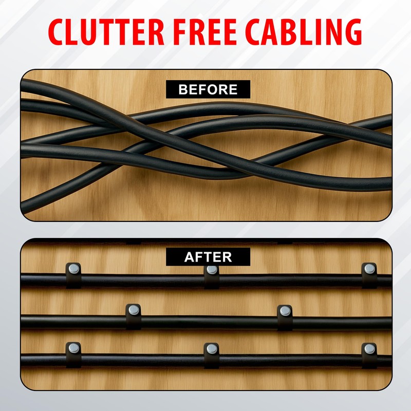 Screwbox Cable Nail Clips, 4 mm 100 Pcs Nail-In Clips,