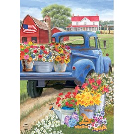 Briarwood Lane Day On The Farm Spring House Flag Pick-up Truck Floral 28" x 40"