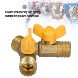 Brass 3 Way Shut Off Valve,Premium Gas Ball Valve,3 Way Fuel Gas Ball Valve G1/2 Male Thread Natural Gas Switch Fitting for Fuel Gas Device 3 way fuel valve