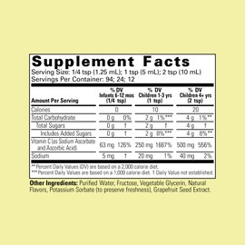 CHILDLIFE ESSENTIALS Liquid Vitamin C - Pure Vitamin C Liquid Supplement for Kids, Immune System Support, Great Taste - Natural Orange Flavor, 4 Fl Oz (Pack of 6)