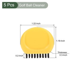 YOKIVE 5 Pcs Mini Golf Club Brushes, Pocket Golf Club Groove Brush | Cleaning Golf Heads Golf Ball, Great for Golf Course Exercise (Yellow, 1.18x1.22-Inch)