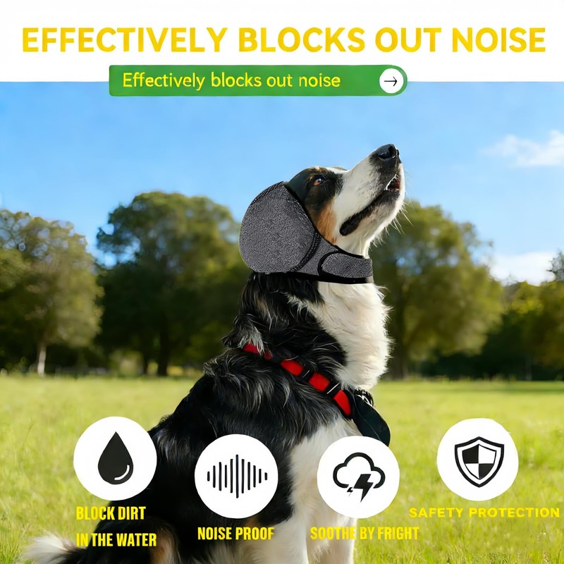 JOLNNKHF Dog Ear Muffs, Waterproof Calming Hoodie, Anti-Anxiety Ear Covers