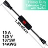 Makevivi Outdoor Waterproof On/Off Switch Extension Cord, Heavy Duty 125v/250v