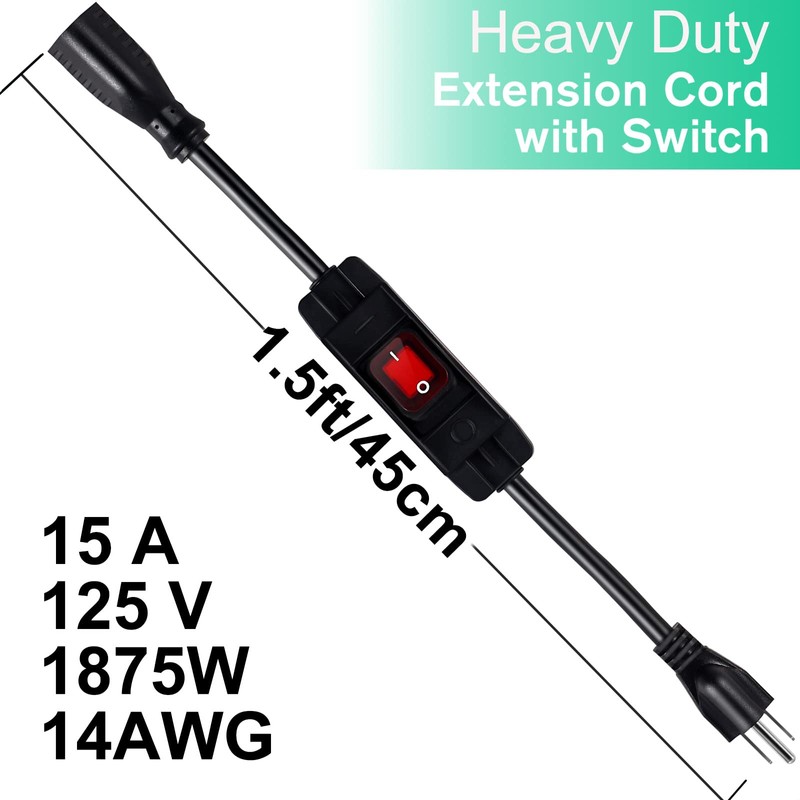 Makevivi Outdoor Waterproof On/Off Switch Extension Cord, Heavy Duty 125v/250v