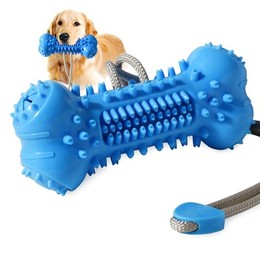 IPTPAS Dog Chew Toy for Aggressive Chewers, Durable Dental Cleaning Treat Toy, Food Dispensing Interactive Toy for Small, Medium & Large Dogs, Teeth Cleaning, Keep Busy, Tough Natural Rubber (Blue)