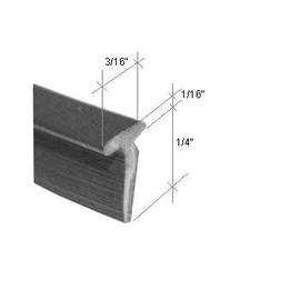 Gordon Glass Gray Shower Door Vinyl T Sweep and Drip Seal - 7 ft Long