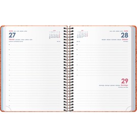 Dohe - 2025 Diary - Day Page, A5 (15 x 21 cm), 12 Months January to December, Hard Cover and Rubber, Planner in Spanish, 4 Pages of Stickers, Office Supplies - CUTE MAGMA