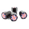 Black Union Jack Flag Wheel Valve Dust Caps.