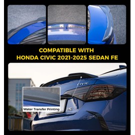 Xprite Rear Spoiler Compatible with 2021-2025 Honda Civic Sport Spoiler 11th Civic Rear Spoiler Wing, JDM Style ABS Material- Carbon Fiber Pattern