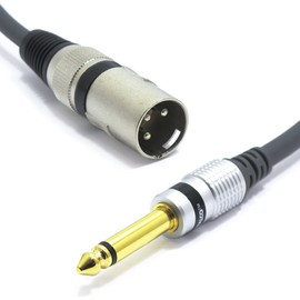 VITALCO XLR Male to 6.3 mm Mono Jack Cable 3 m Microphone Cable 3-Pin to 6.3 TS Jack Plug Adapter