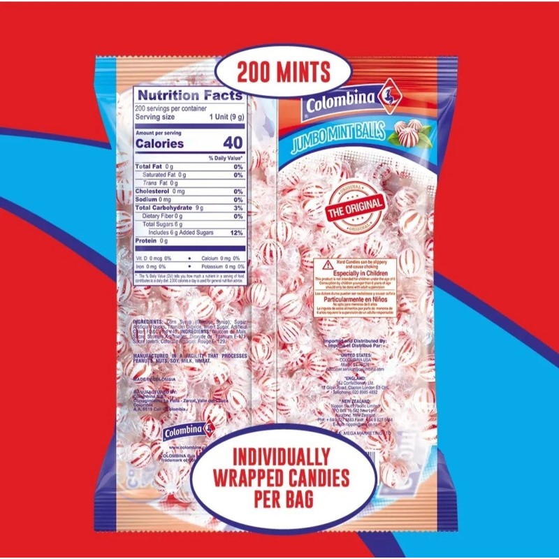 Colombina Original Peppermint Jumbo Balls 200CT