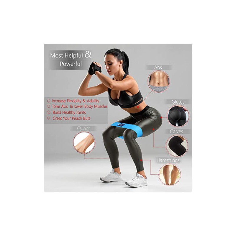 EVO Ladies Resistance Bands Elastic Legs Exercise Fitness Loop &