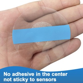 QaZanteiar Libre Sensor Covers 40 Pack,Waterproof & Breatheable Patches for Libre 3,Transparent CGM Overpatch Tape,No Glue in The Center & Long Stay for 14 Days-Without Hole